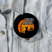 Halloween Black Cat Moon Funny Dark Mode Spaß Button (Beispiel)