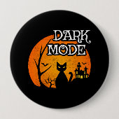 Halloween Black Cat Moon Funny Dark Mode Spaß Button (Vorderseite)
