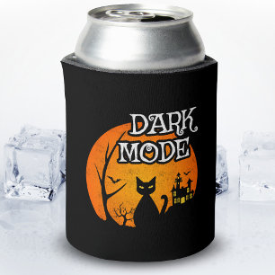 Halloween Black Cat Moon Funny Dark Mode Spaß Dosenkühler