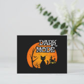 Halloween Black Cat Moon Funny Dark Mode Spaß Postkarte (Stehend Vorderseite)