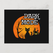 Halloween Black Cat Moon Funny Dark Mode Spaß Postkarte (Vorderseite)