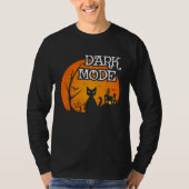 Halloween Black Cat Moon Funny Dark Mode Spaß T-Shirt (Vorderseite)