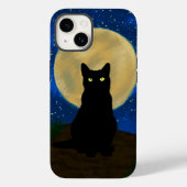 Halloween Black Cat Moonlit Silhouette Case-Mate iPhone Hülle (Rückseite)