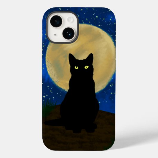 Halloween Black Cat Moonlit Silhouette Case-Mate iPhone Hülle (Rückseite)