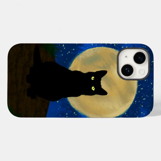 Halloween Black Cat Moonlit Silhouette Case-Mate iPhone Hülle (Rückseite (Horizontal))