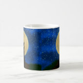 Halloween Black Cat Moonlit Silhouette Kaffeetasse (Mittel)