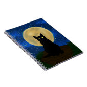 Halloween Black Cat Moonlit Silhouette Notizblock (Rechte Seite)