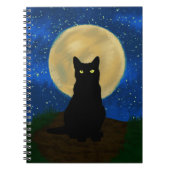 Halloween Black Cat Moonlit Silhouette Notizblock (Vorderseite)