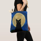 Halloween Black Cat Moonlit Silhouette Tasche (Von Nahem)