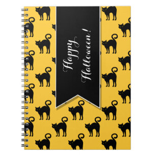 Halloween Black Cat Muster Custom Notebook Notizblock