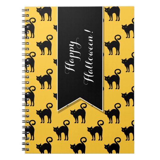 Halloween Black Cat Muster Custom Notebook Notizblock (Vorderseite)
