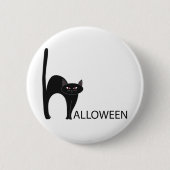Halloween Black Cat Name Button (Vorderseite)
