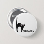 Halloween Black Cat Name Button (Vorne & Hinten)