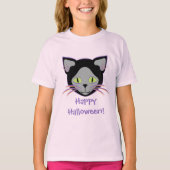 Halloween Black Cat Niedliche Gesichter T-Shirt (Vorderseite)