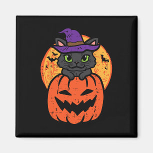 Halloween Black Cat On Pumpkin Kostüm Frauen Mädch Magnet