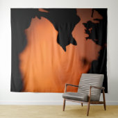 Halloween Black Cat Orange Hintergrund anpassen Wandteppich (Beispiel (Horizontal))