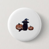Halloween black cat Oversized T-Shirt Button (Vorderseite)