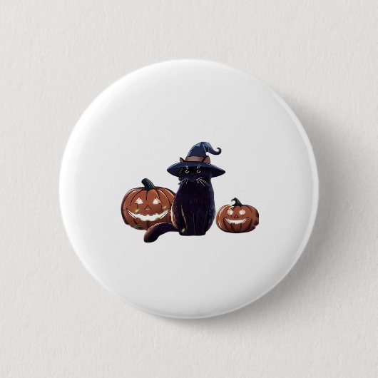 Halloween black cat Oversized T-Shirt Button (Vorderseite)
