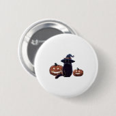 Halloween black cat Oversized T-Shirt Button (Vorne & Hinten)