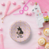 Halloween Black Cat Party Confetti Pink Pappteller (Party)
