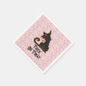 Halloween Black Cat Party Confetti Pink Serviette (Ecke)