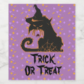 Halloween Black Cat Party Confetti Weinetikett (Einzelnes Label)