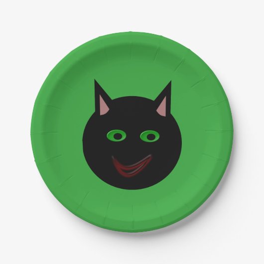 Halloween Black Cat Party Teller (Vorderseite)