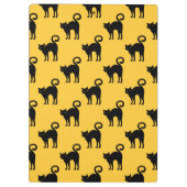 Halloween Black Cat Pattern Clipboard Klemmbrett (Rückseite)