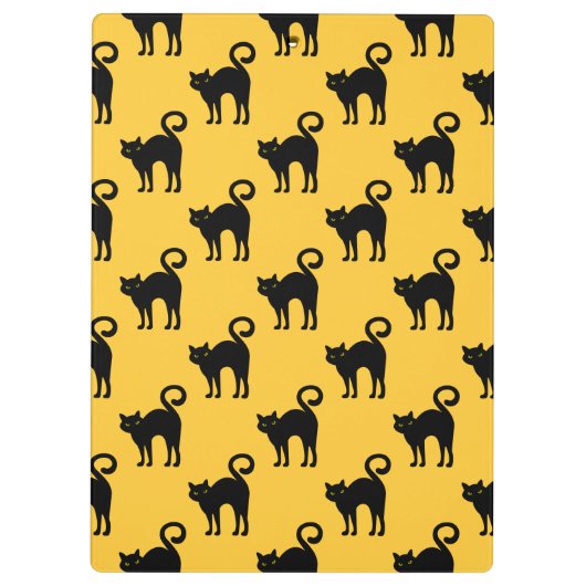 Halloween Black Cat Pattern Clipboard Klemmbrett (Rückseite)