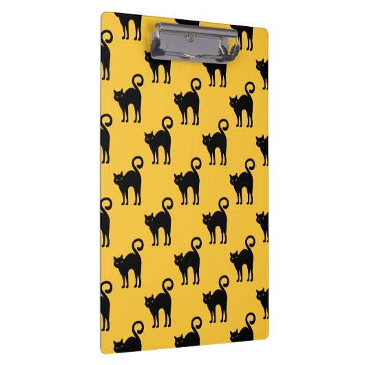 Halloween Black Cat Pattern Clipboard Klemmbrett (Rechts)