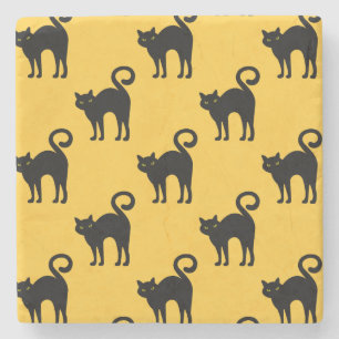 Halloween Black Cat Pattern Stone Untersetzer