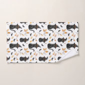 Halloween Black Cat Pattern - Witchy Cat Badhandtuch Set (Handtuch)