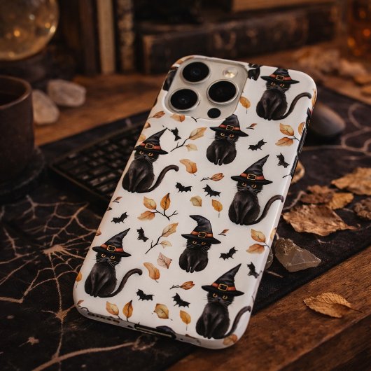 Halloween Black Cat Pattern - Witchy Cat Case-Mate iPhone Hülle