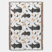 Halloween Black Cat Pattern - Witchy Cat Decke (Vorderseite Vertikal)