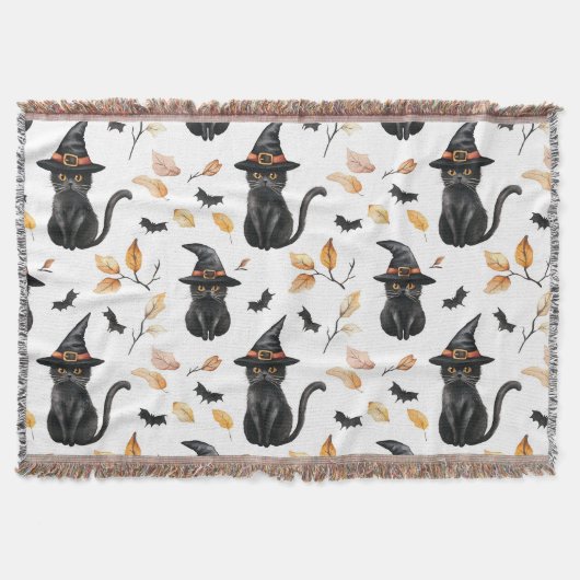 Halloween Black Cat Pattern - Witchy Cat Decke (Vorderseite)