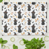 Halloween Black Cat Pattern - Witchy Cat Geschirrtuch (Gefaltet)