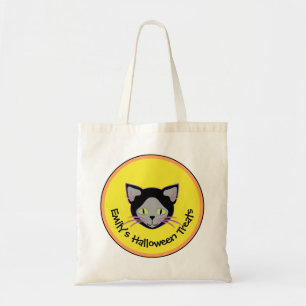 Halloween Black Cat Personalisiert Trick oder Trea Tragetasche