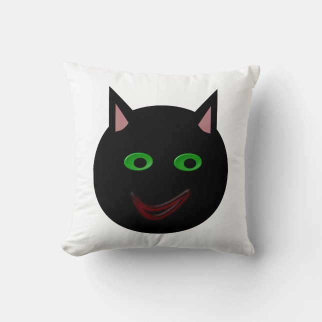 Halloween Black Cat Pillow Kissen (Vorderseite)
