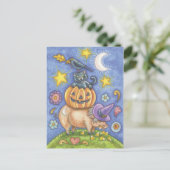 Halloween Black Cat Postcard Postkarte (Stehend Vorderseite)