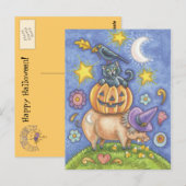 Halloween Black Cat Postcard Postkarte (Vorne/Hinten)