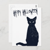 Halloween Black Cat Postcard Silhouette Postkarte (Vorne/Hinten)