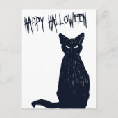 Halloween Black Cat Postcard Silhouette Postkarte (Vorderseite)