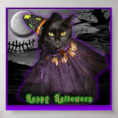 Halloween Black Cat Poster (Vorne)