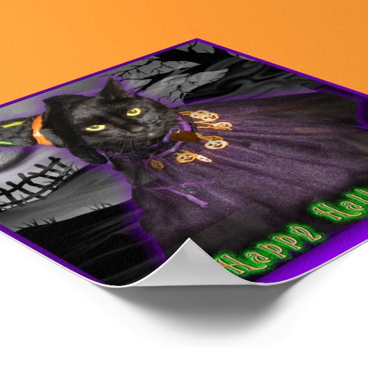 Halloween Black Cat Poster (Ecke)