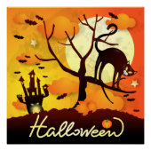 Halloween Black Cat Poster (Vorderseite)