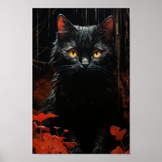 Halloween Black Cat Poster (Vorne)