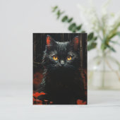 Halloween Black Cat Postkarte (Stehend Vorderseite)