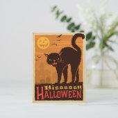 Halloween Black Cat Postkarte (Stehend Vorderseite)