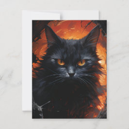 Halloween Black Cat Postkarte