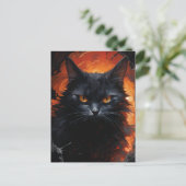 Halloween Black Cat Postkarte (Stehend Vorderseite)